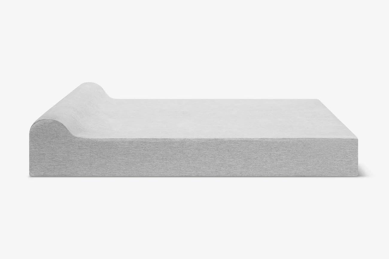 Stormcloud linen orthopedic memory foam dog bed with pillow top headrest for large senior dogs with arthritis โ view 2